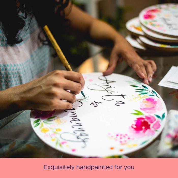Oval Hand Painted Name Plate 5 - Handpainted Personalization In Process