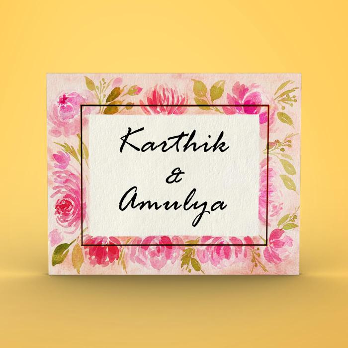 Rectangle Hand Painted Name Plate 12 - Front View with Name Personalization