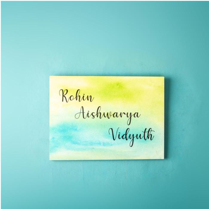 Rectangle Hand Painted Name Plate 15 - Name Personalization Example
