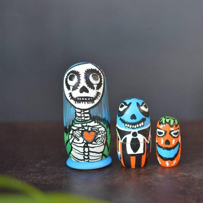 Scary Halloween Family Nesting Dolls