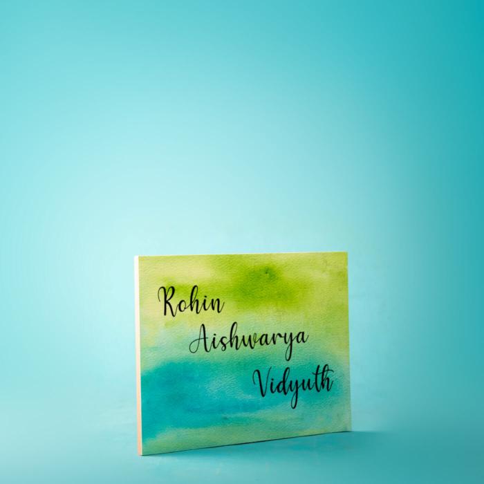 Rectangle Hand Painted Name Plate 15 - Front View with Name Personalization