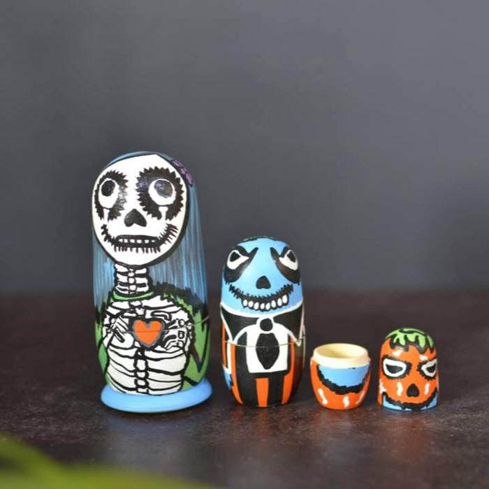 Scary Halloween Family Nesting Dolls