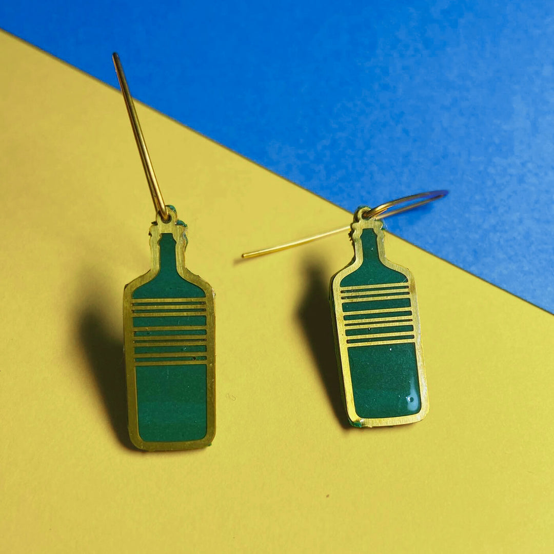 Handmade Clay Bottle Dangler Earrings
