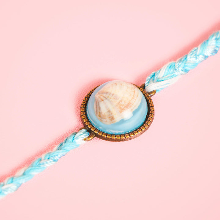 Handcrafted Bio Resin Shell Rakhi