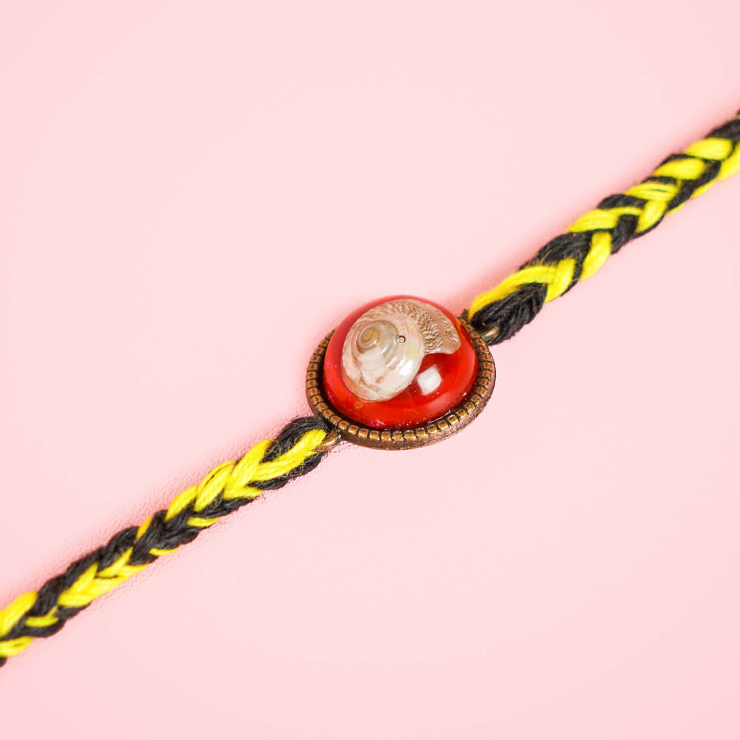 Handcrafted Bio Resin Shell Rakhi
