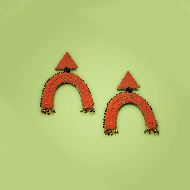 Horseshoe Fabric Braided Earrings