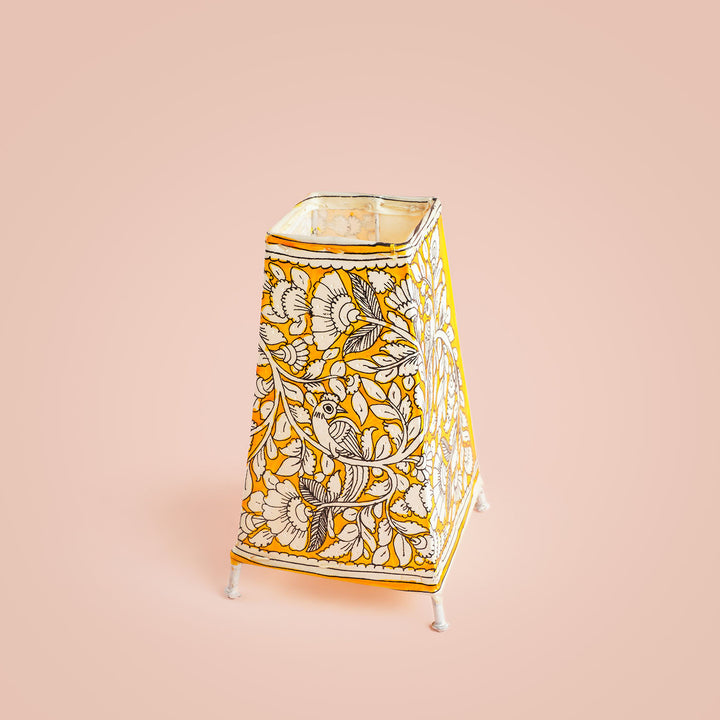 9 inch | Birds Hand Painted Tholu Bommalata Medium Tabletop Lamp
