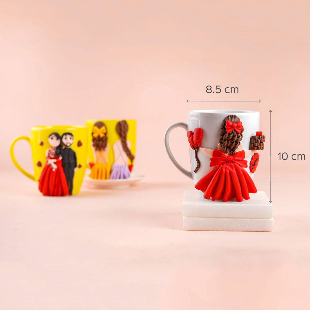 Personalised Birthday Girl Ceramic and Clay Mug - Red