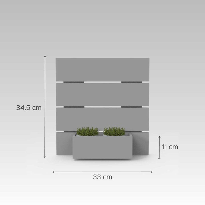 Rustic Planter Name Plate Couple Names - Dimension Chart with Plant Holder