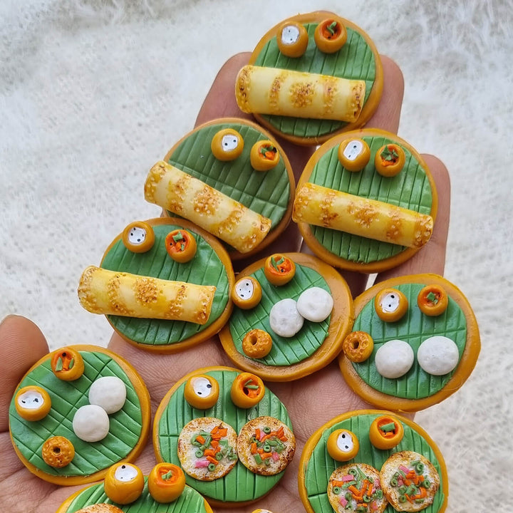 Miniature Fridge Magnets - Kerala Meals - Set of 3