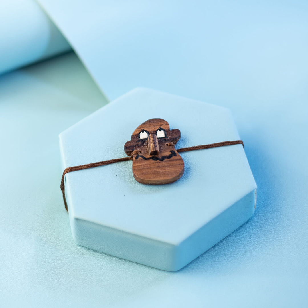 Handpainted Wooden Rakhi Mini Bird - Wooden Face Bracelet Display