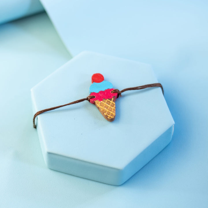 Handpainted Wooden Rakhi Mini Bird - Wooden Ice Cream Bracelet Display
