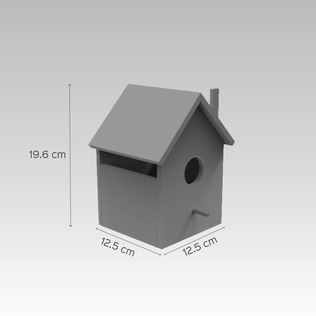 One Stroke Art Bird House - Pink & Purple