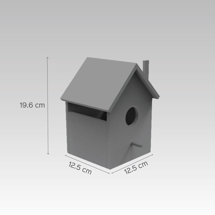 One Stroke Art Bird House - Pink & Purple