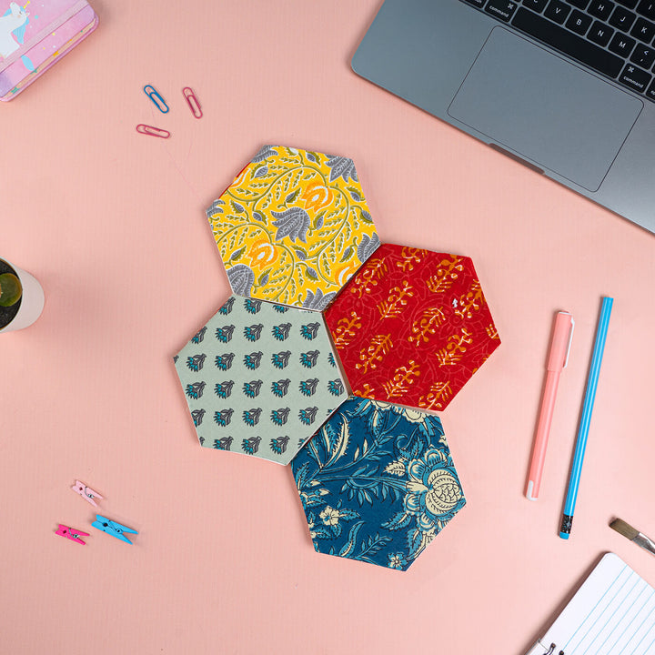 Honeycomb Diary with Handblock Prints - Set of 2