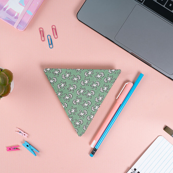 Triangle Diary with Handblock Pastel Prints - Set of 2