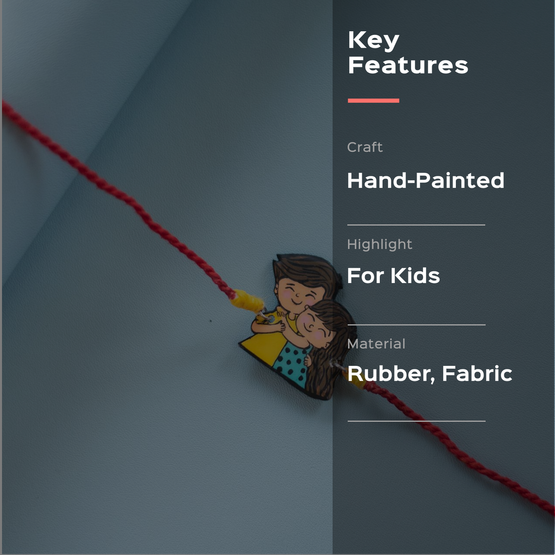 Sibling Illustration Rakhi Type 4 - Key Features Overlay