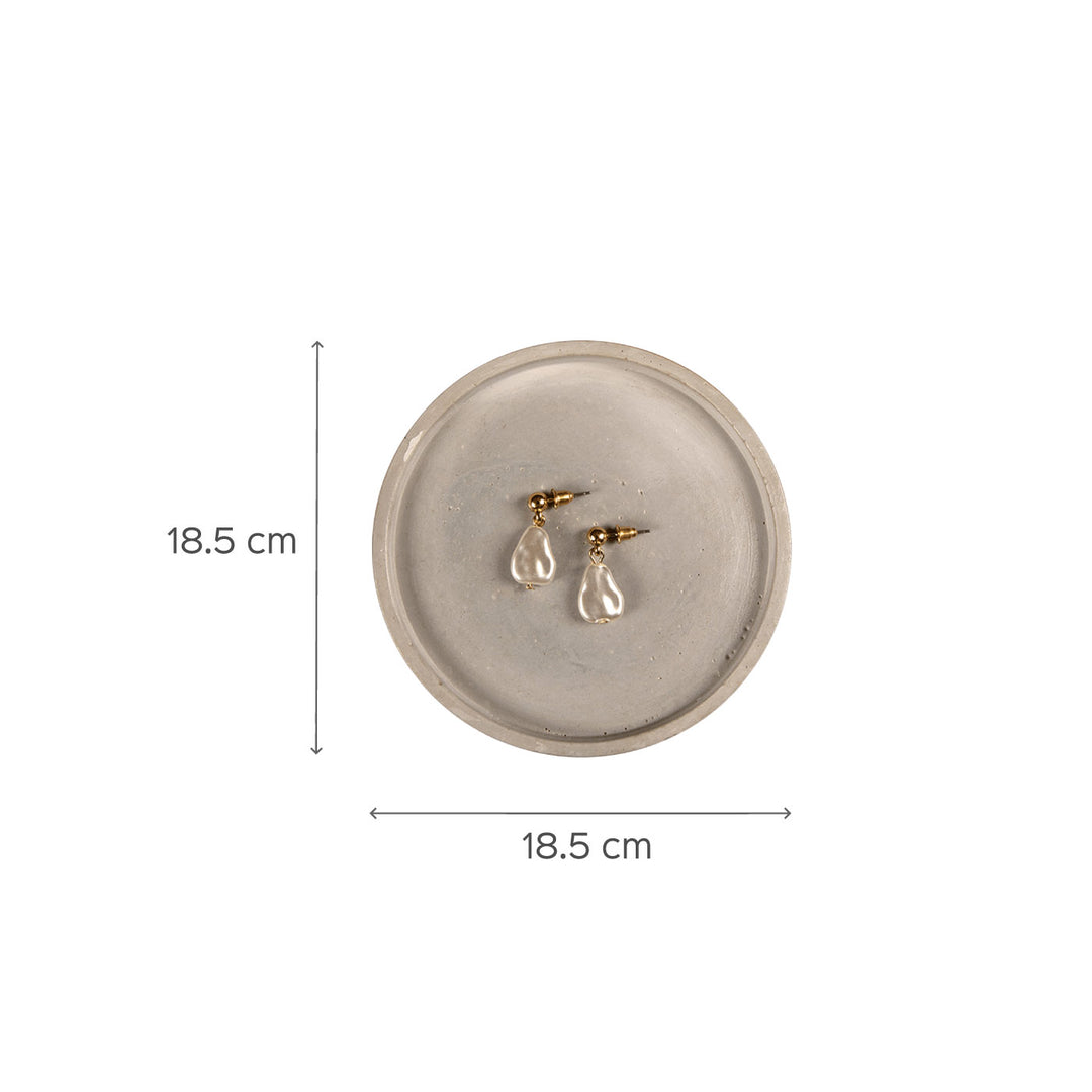 Round Concrete Tray Grey