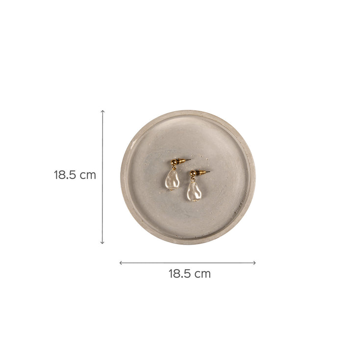 Round Concrete Tray Grey