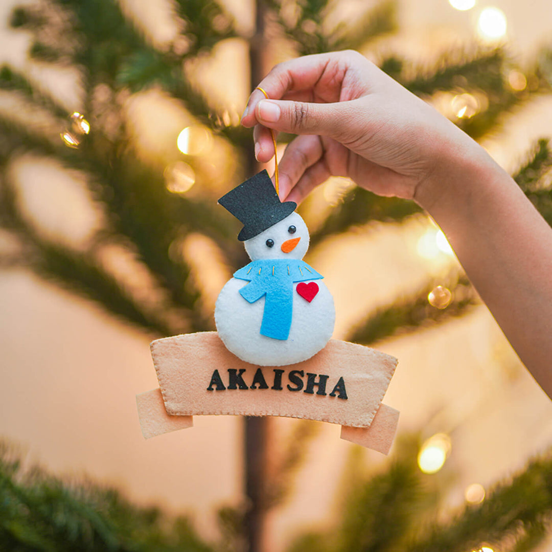 Handmade Personalized Xmas Felt Ornaments For Christmas Tree Decoration | Set Of 6