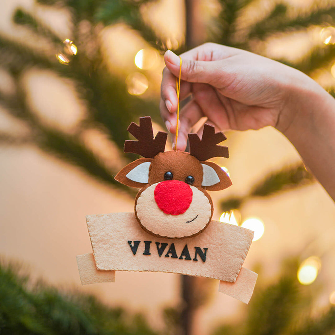 Handmade Personalized Xmas Felt Ornaments For Christmas Tree Decoration | Set Of 6