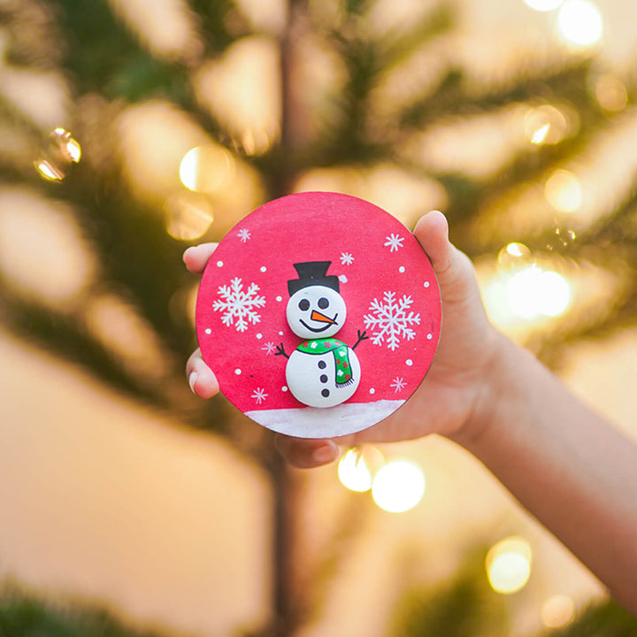 Snowman Wooden and Clay Magnet