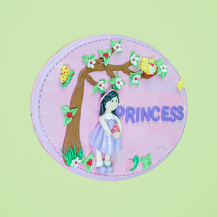 Princess Customizable Name Plate - Front View on Light Background