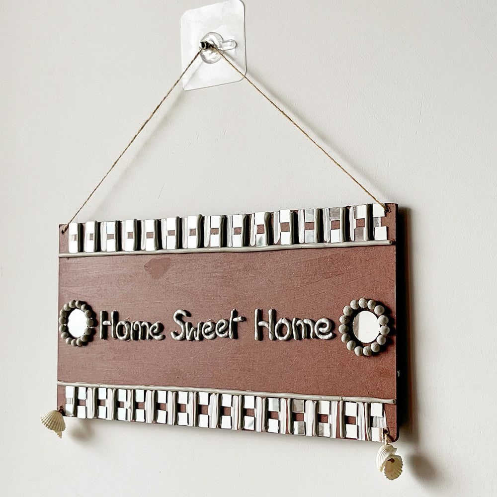 Customisable Lippan Name Plate - Hanging Front View on Wall