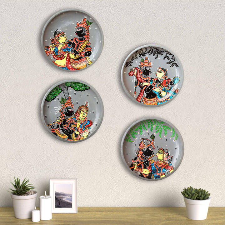 Handpainted Krishna Leela Wall Decor