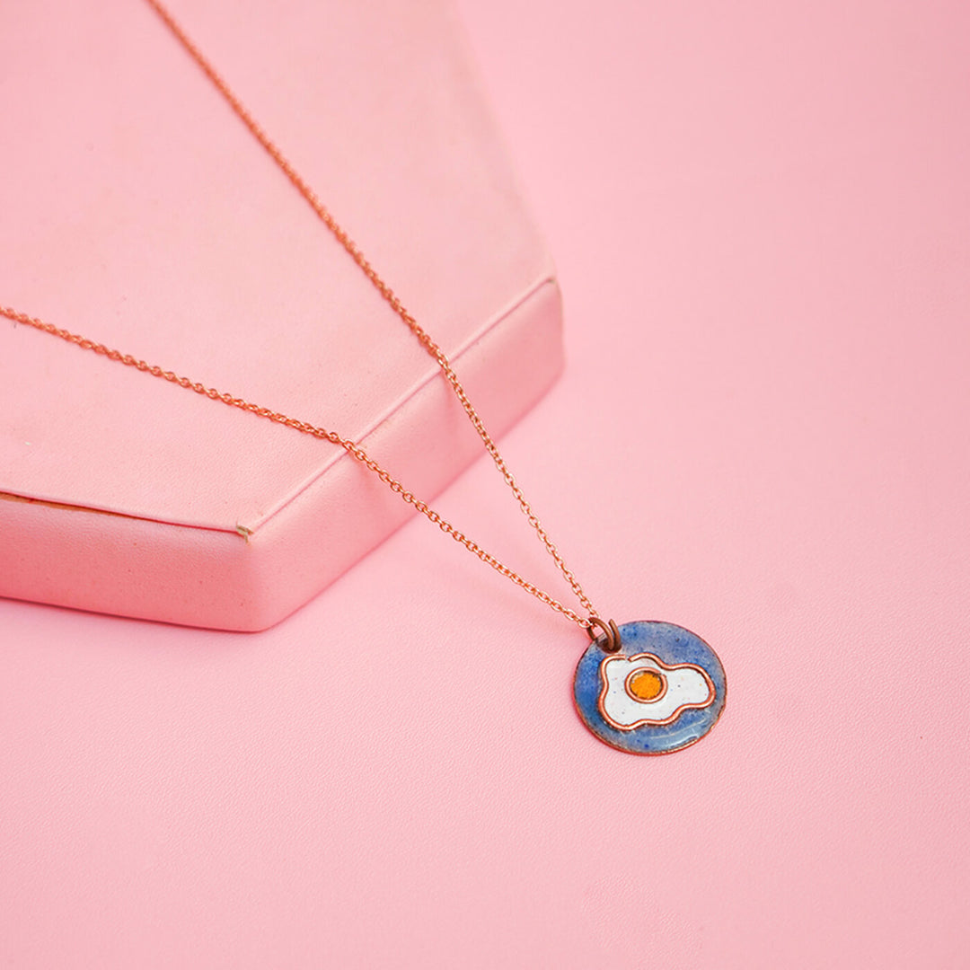 Handmade Copper Enamelled Ande ka Funda Necklace and Earrings