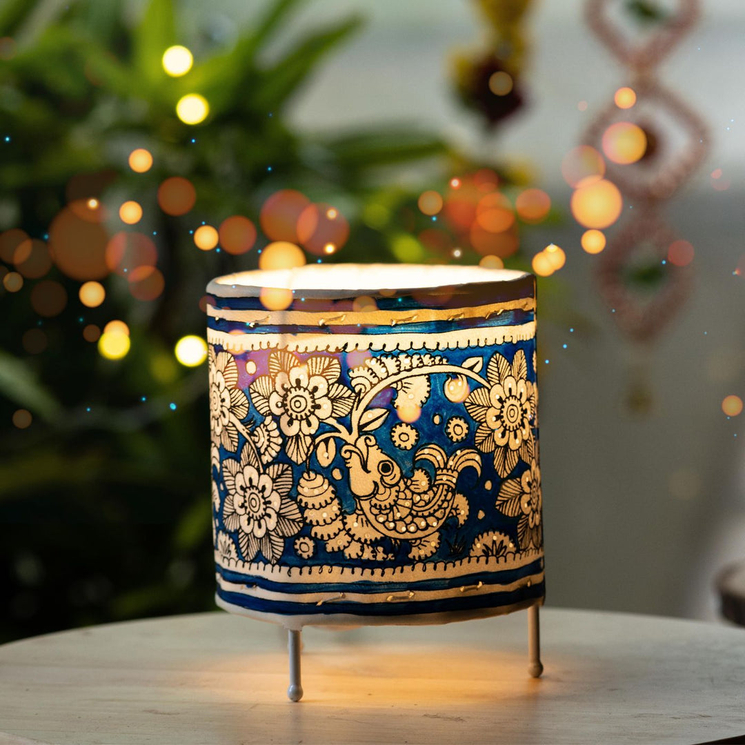 5 inch | Hand Painted Tholu Bommalata Small Tabletop Lamp