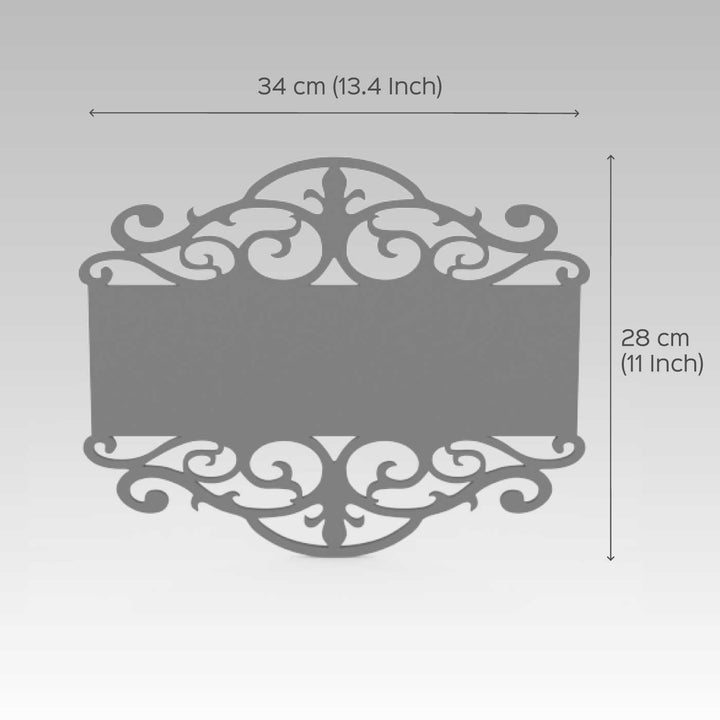 Family Name Plate In Brown - Dimension Chart with Measurements