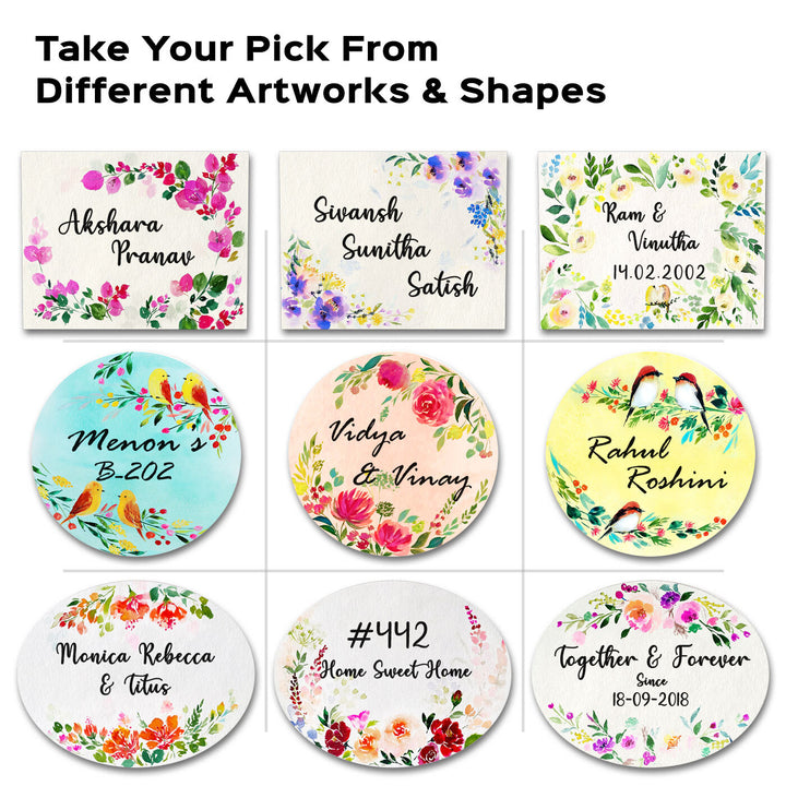 Rectangle Hand Painted Name Plate 12 - Name Personalization Examples on Varied Shapes