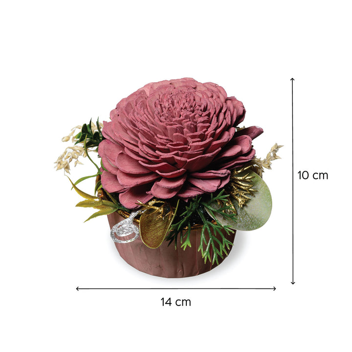 Mini Coral Sola Wood Floral Arrangement