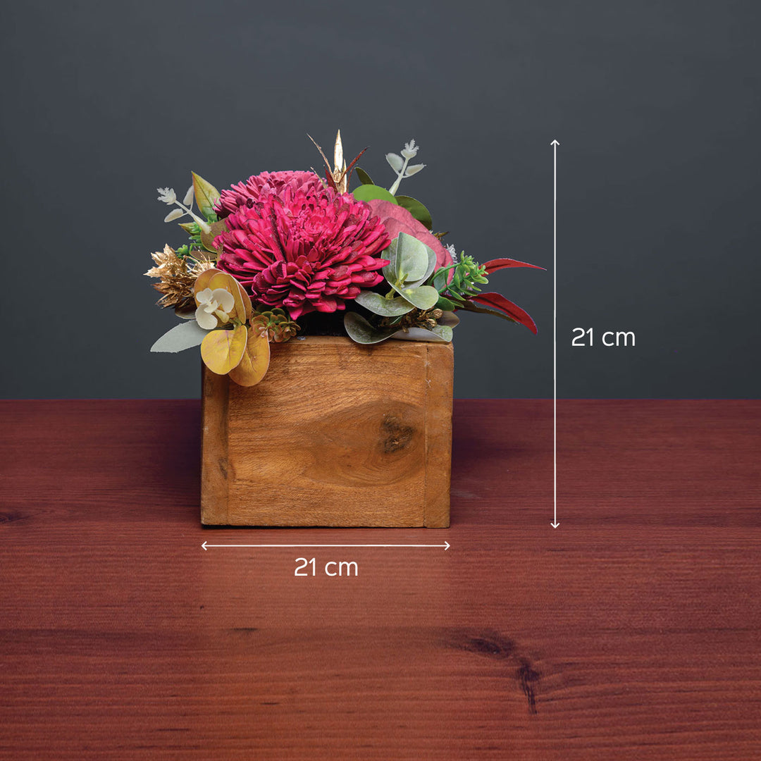 Handcrafted Solawood Flowers "The Flower Wagon" Arrangement
