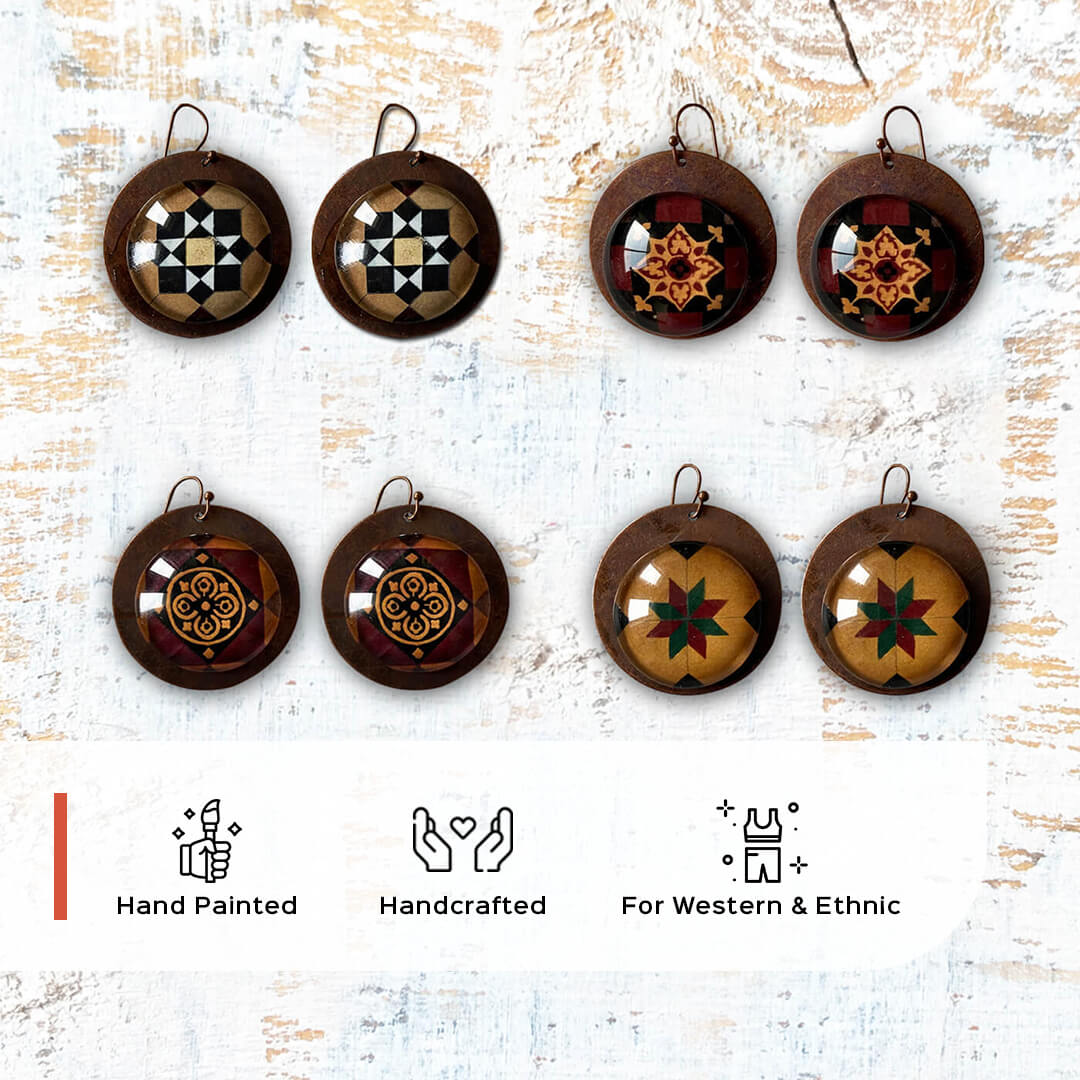 Red Gulmohar Copper Earrings