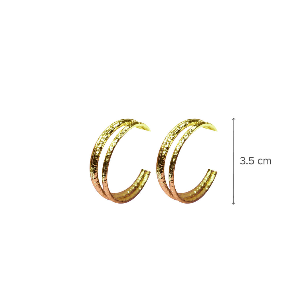 18K Gold Polished Retro Hoops