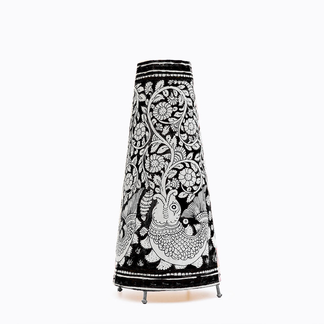 17 inch | Hand Painted Fish Tholu Bommalata Medium Tabletop Lamp