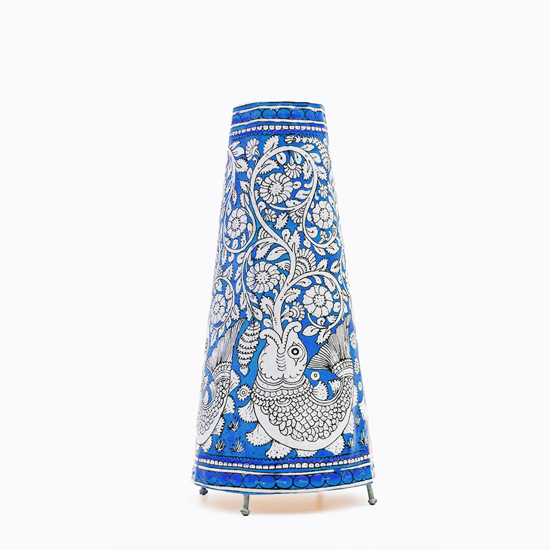 17 inch | Hand Painted Fish Tholu Bommalata Medium Tabletop Lamp