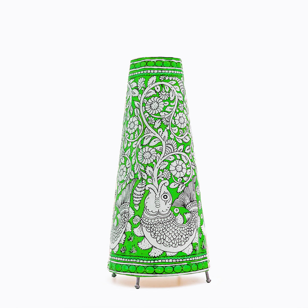 17 inch | Hand Painted Fish Tholu Bommalata Medium Tabletop Lamp
