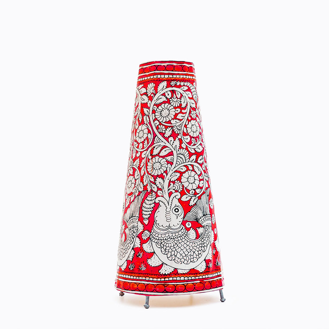 17 inch | Hand Painted Fish Tholu Bommalata Medium Tabletop Lamp