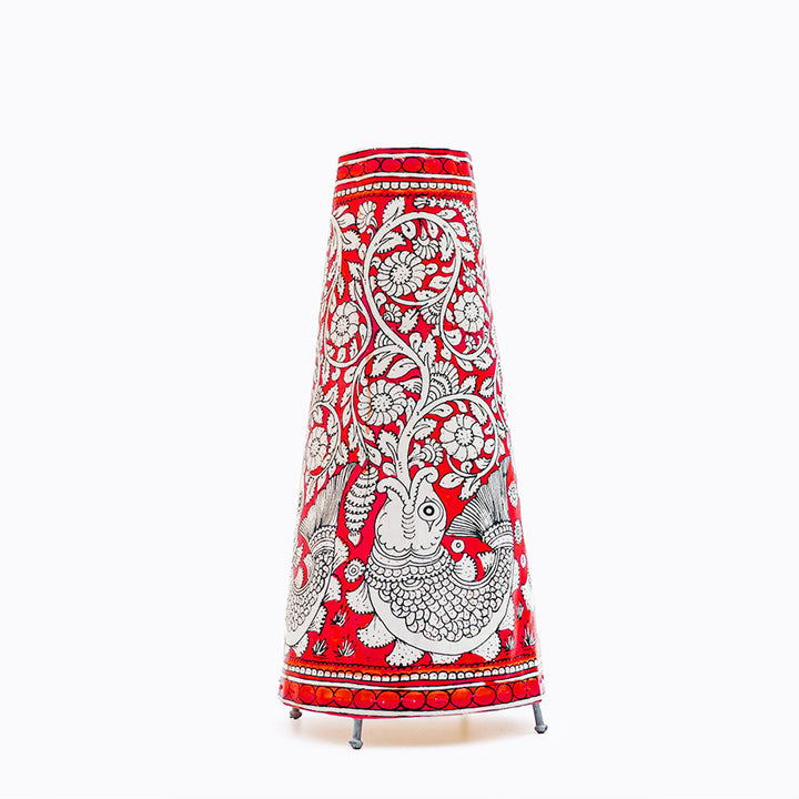 17 inch | Hand Painted Fish Tholu Bommalata Medium Tabletop Lamp