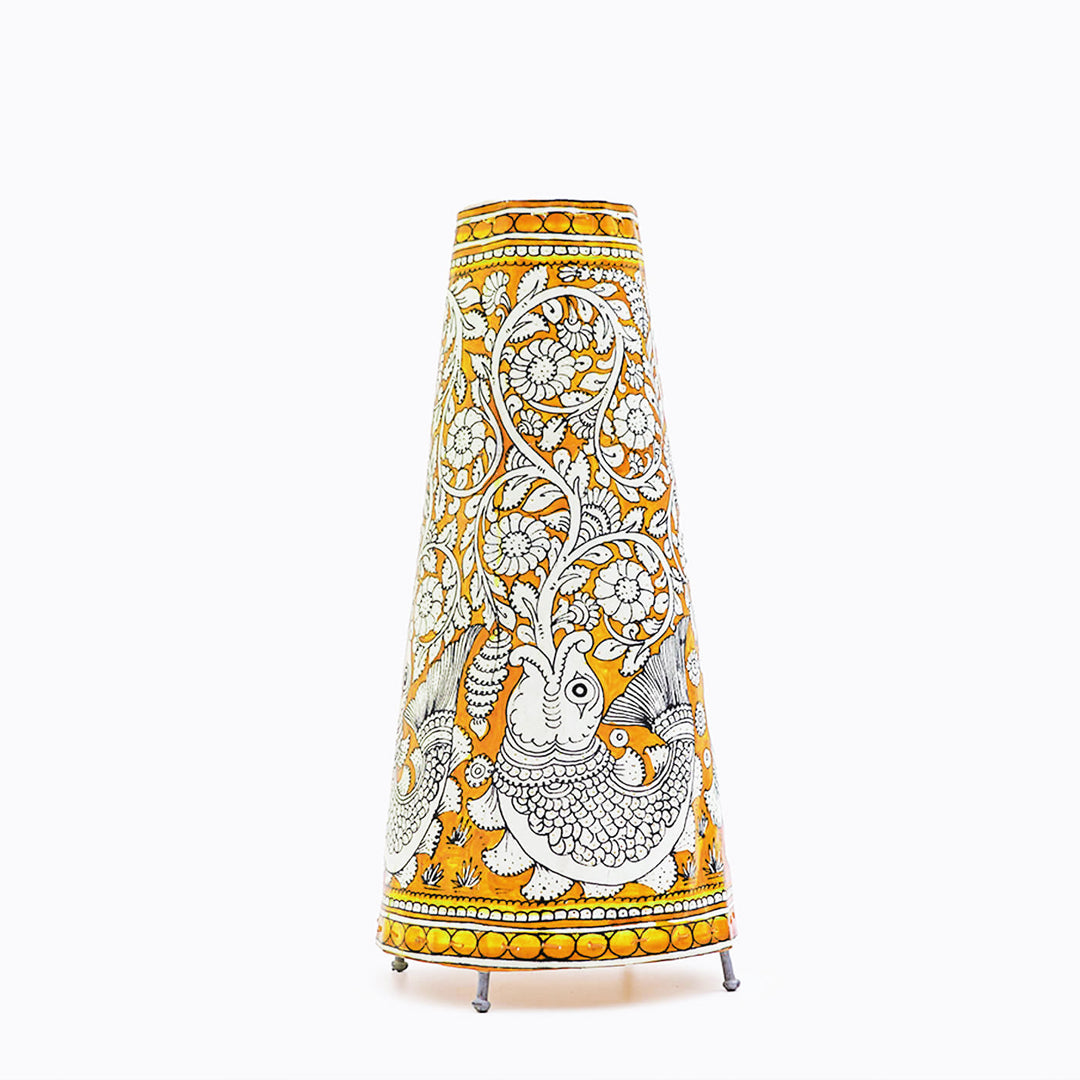 17 inch | Hand Painted Fish Tholu Bommalata Medium Tabletop Lamp