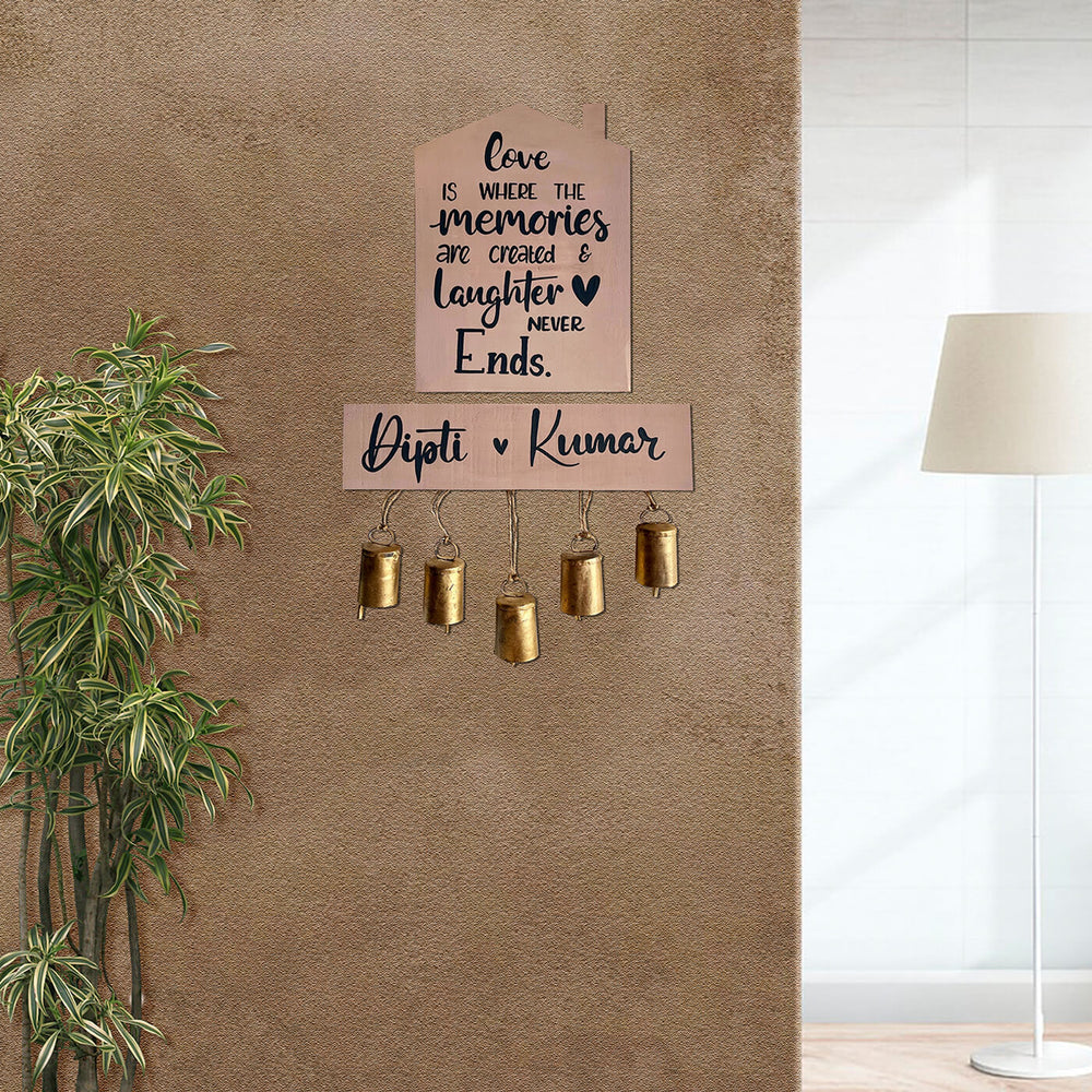 House Sign Name Plate For Couples 1 - Mounted on Wall with Personalization
