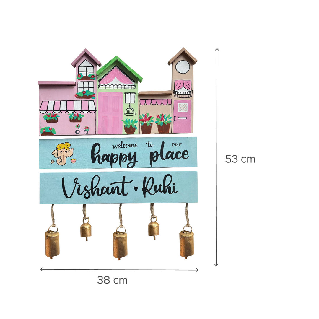 French Cafe Plank House For Couples - Front View with Dimensions