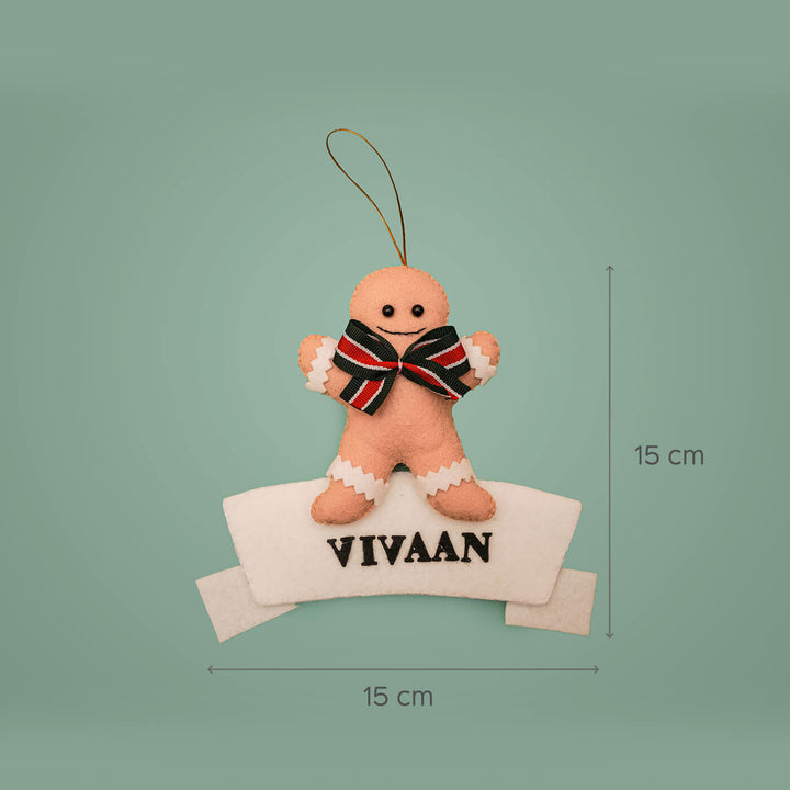 Handmade Personalized Cookieman Felt Ornament For Christmas Tree Decoration