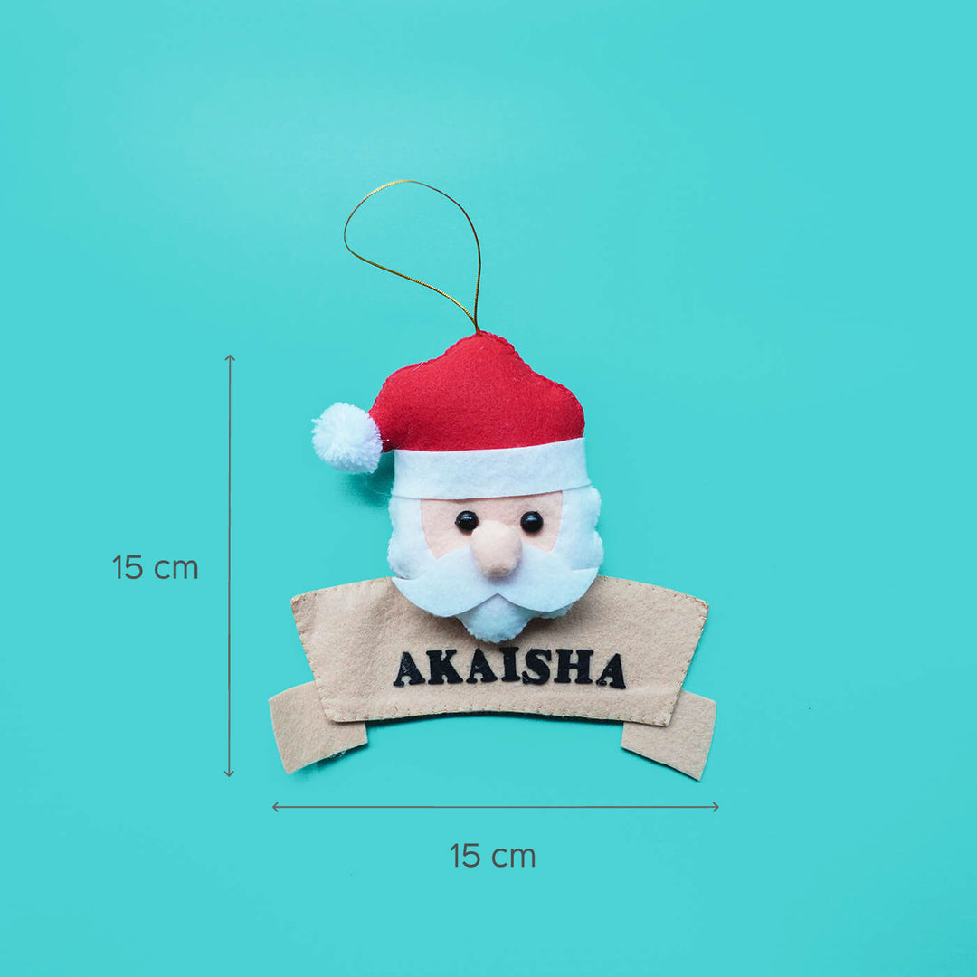 Handmade Personalized Santa Claus Felt Ornament For Christmas Tree Decoration