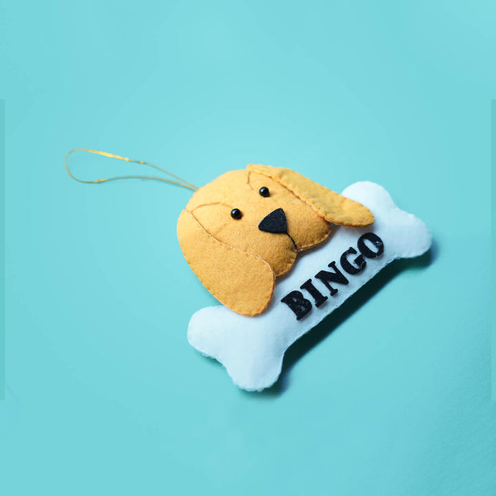 Handmade Personalized Puppy Felt Ornament For Christmas Tree Decoration