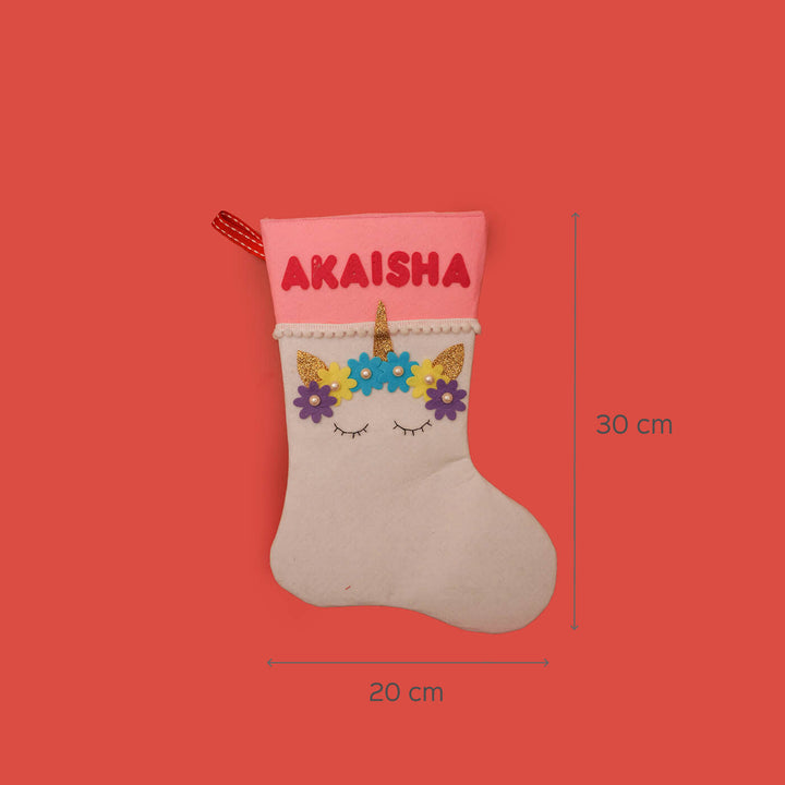 Handmade Personalized Unicorn Felt Stocking | Secret Santa Gift Ideas