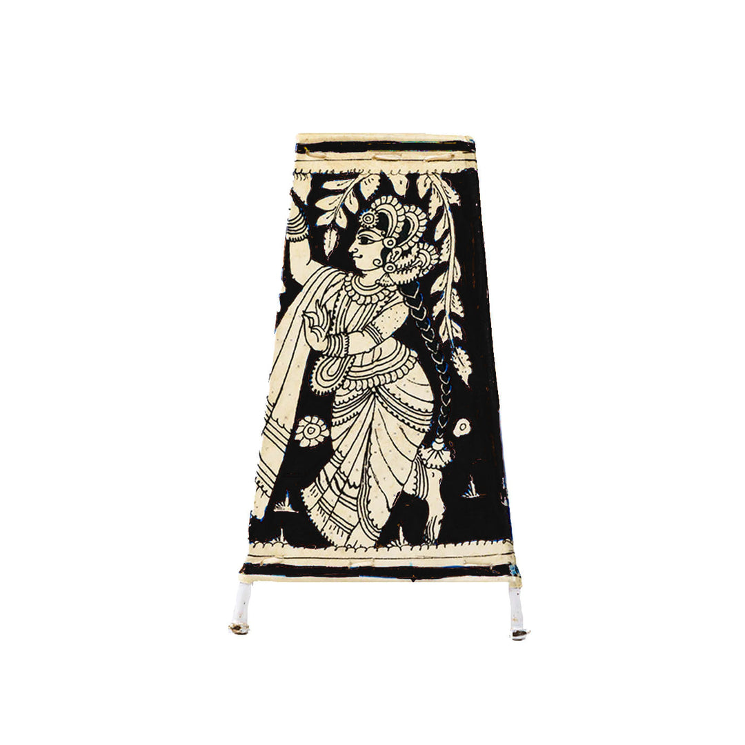 9 inch | Krishna Hand Painted Tholu Bommalata Medium Tabletop Lamp